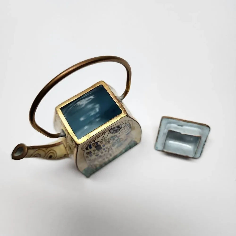 Vintage Enamel on Copper Empress Arts Miniature Teapot